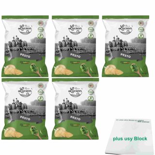 Les Chips de Lucien Pesto 5er Pack (5x125g Beutel) + usy Block