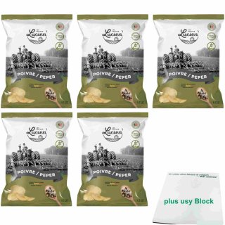 Les Chips de Lucien Peper 5er Pack (5x125g Beutel) + usy Block