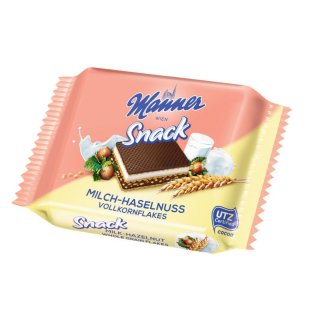 Manner Snack Milch-Haselnuss Vollkornflakes (1x25G)