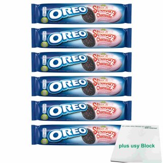 Oreo Strawberry Cheesecake Flavour Cookies 6er Pack (6x154g Rolle) + usy Block