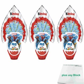 Ferrero Kinder Überraschung Maxi Ei Marvel 3er Pack (3x150g) + usy Block