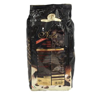 Master Martini, Schokoladenkuvertüre-Bitter Chips 32/34, Thaler (Drops) dkl.1kg, Ariba 54 %
