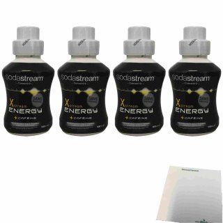 SodaStream Sirup Xstream Energy + Koffein 4er Pack (4x500ml Flasche) + usy Block