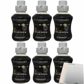 SodaStream Sirup Xstream Energy + Koffein 6er Pack (6x500ml Flasche) + usy Block