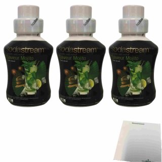 SodaStream Sirup Mojito alkoholfrei 3er Pack (3x500ml Flasche) + usy Block