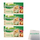 Pickwick Tea with Fruit Variation Box 3er Pack (Orange, Forest Fruit, Apple, Peach, 3x 20x1,5g) + usy Block