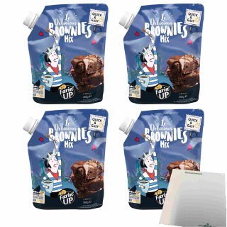 FarinUP Brownies Teigmischung 4er Pack (4x360g Quetschbeutel) + usy Block