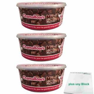 Haribo Mini Chamallows Choco 3er Pack (3x280g Runddose) + usy Block