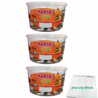 Haribo Croco 3er Pack (3x1100g Runddose) + usy Block