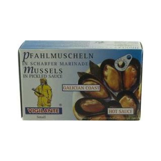 Vigilante Pfahlmuscheln in scharfer Marinade (115g Packung)