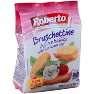 Bruschettine Knoblauch und Basilikum ROBERTO (100g)
