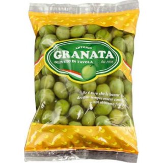 Granata Grüne Oliven in Salzlake eingelegt im Beutel (860g)