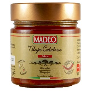 MADEO - Scharfe Paprikacreme aus Kalabrien (Nduja) (190g)