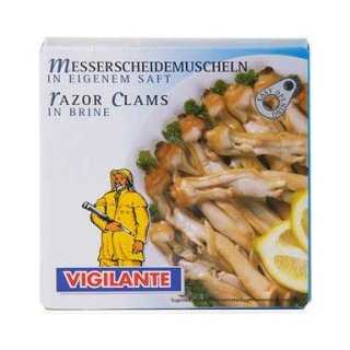 Vigilante Messerscheidemuscheln im eigenen Saft (115g)