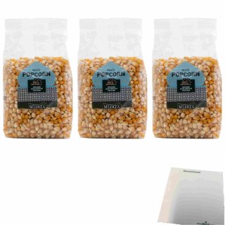 Mediza Popcorn Mais 100% Natural 3er Pack (3x400g Beutel) + usy Block