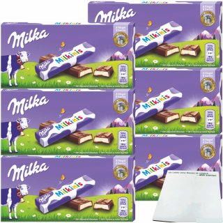 Milka Milkinis Riegel 6er Pack (6x87,5g Packung) + usy Block