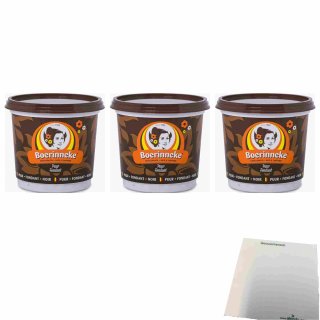 Boerinneke Chocopasta Puur Fondant Aufstrich 3er Pack (3x400g Becher) + usy Block