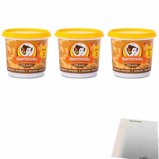 Boerinneke Chocopasta 57% Speculoos Aufstrich 3er Pack (3x400g Becher) + usy Block