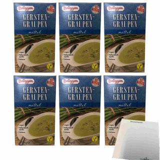 Brüggen Gersten Graupen mittel 6er Pack (6x250g Packung) + usy Block