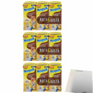 Nesquik Agita Gusta Cacao 3er Pack (9x180ml Kakao Trinkpäckchen) + usy Block