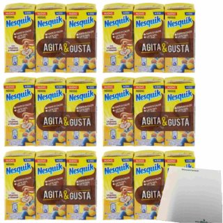 Nesquik Agita Gusta Cacao 6er Pack (18x180ml Kakao Trinkpäckchen) + usy Block