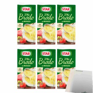 Star Il Mio Brodo di Manzo 6er Pack (6x1000ml Pack Rinderbrühe) + usy Block
