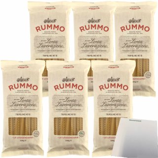 Rummo Lenta Lavorazione Tripoline No. 081 6er Pack (6x500g Packung gewellte Bandnudeln) + usy Block