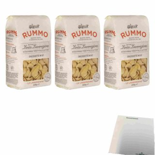 Rummo Lenta Lavorazione Orecchiette No. 087 3er Pack (3x500g Packung) + usy Block
