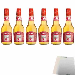 Ponti Aceto di Mele 6er Pack (6x500ml Flasche Apfelessig) + usy Block