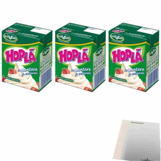 Trevalli Panna Hopla da Montare gia Zuccherata 3er Pack (3x200ml Pack Süße Sahne) + usy Block