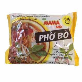 MAMA Instant Reisnudel mit Rindfleisch Geschmack (55g Packung)