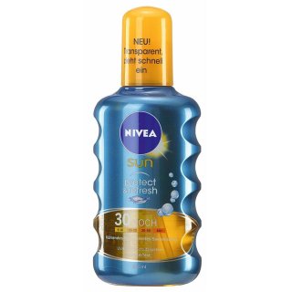 Nivea Sun Protect & Refresh Kühlendes Transparentes Sonnenspray LSF 30 (200 ml Flasche)