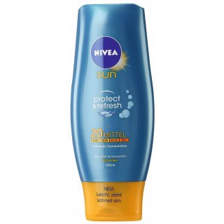 Nivea Sun Protect & Refresh Kühlende Sonnenlotion LSF 20 (200 ml Flasche)