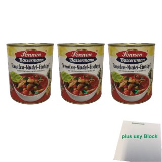 Sonnen Bassermann Tomaten- Nudeltopf 3er Pack (3x800g) + usy Block