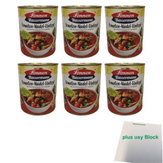 Sonnen Bassermann Tomaten- Nudeltopf 6er Pack (6x800g) + usy Block