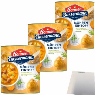 Sonnen Bassermann Möhren-Eintopf 3er Pack (3x800g Dose) + usy Block