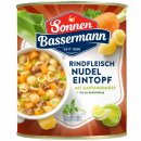 Sonnen Bassermann Rindfleisch-Nudel-Eintopf 3er Pack (3x 800g Dose) + usy Block