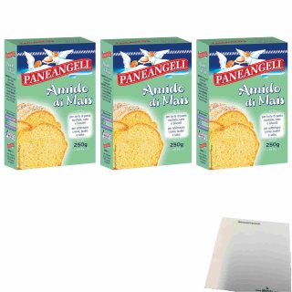 Paneangeli Amido di Mais 3er Pack (3x250g Packung Maisstärke) + usy Block