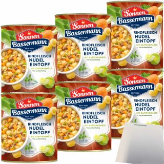 Sonnen Bassermann Rindfleisch-Nudel-Eintopf 6er Pack (6x 800g Dose) + usy Block