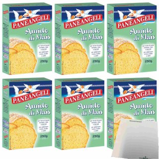 Paneangeli Amido di Mais 6er Pack (6x250g Packung Maisstärke) + usy Block