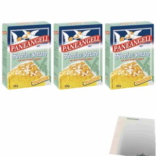 Paneangeli Fecola di Patate 3er Pack (3x250g Packung Kartoffelstärke) + usy Block