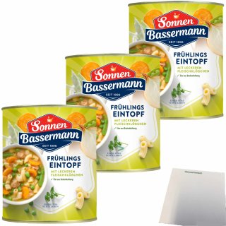 Sonnen Bassermann Frühlings-Eintopf 3er Pack (3x800g Dose) + usy Block