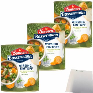 Sonnen Bassermann Wirsing Eintopf 3er Pack (3x800g Dose) + usy Block
