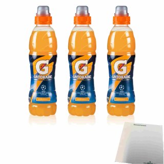 Gatorade Arancia 3er Pack (3x500ml Flasche Sport Drink Orange) + usy Block