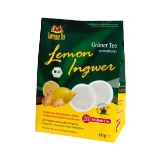 Teepads Lawrence Tea Grüner Tee "Lemon Ingwer", 20 St.