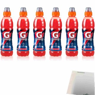 Gatorade Arancia Rossa 6er Pack (6x500ml Flasche Sport Drink Blutorange) + usy Block