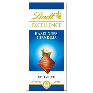 Lindt Excellence Schokolade Vollmilch Haselnuss-Gianduja (100g Tafel)