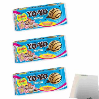 Motta Yo-Yo Kekse 3er Pack (3x210g Packung) + usy Block