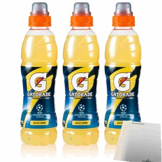 Gatorade Limone 3er Pack (3x500ml Flasche Sport Drink Zitrone) + usy Block