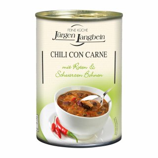 Jürgen Langbein Chili con Carne mit Roten & Schwarzen Bohnen (400g Dose)